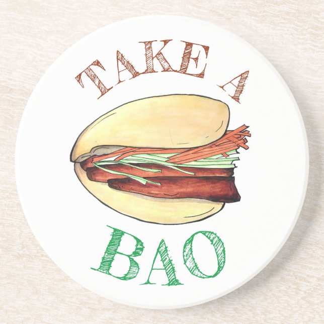 Posavasos TOMA UN Belly de cerdo BAO Bun comida taiwanesa ch (Frente)