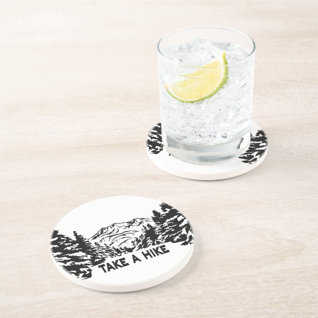 Posavasos Toma una cita de Hike en el paisaje de montaña mon (Lado)