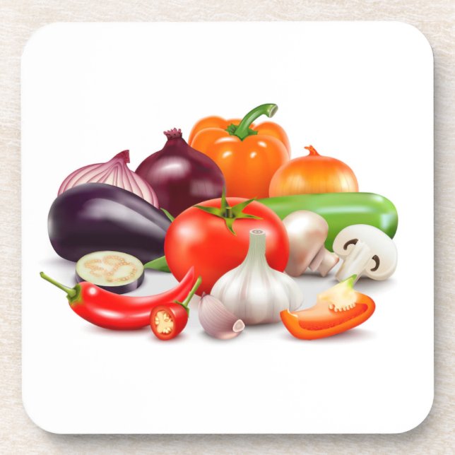 Posavasos Tomates Asparagus Bebidas Acuáticas Vegetales (Frente)