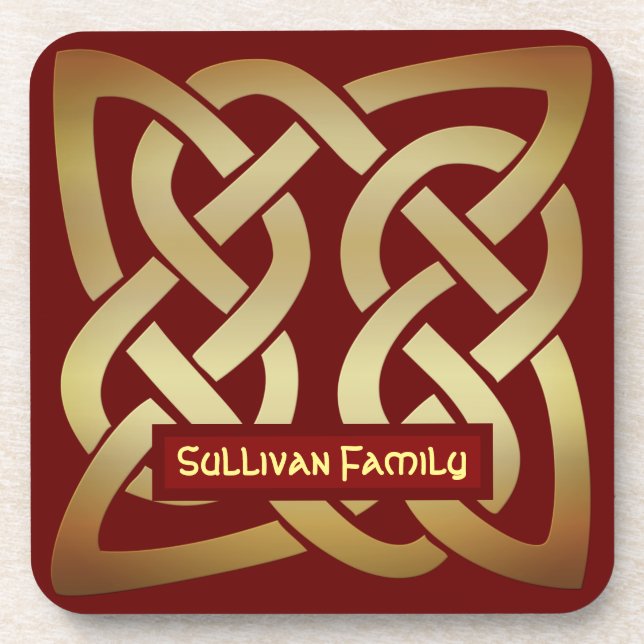 Posavasos Tono de bronce nudo celta (Frente)