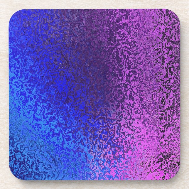 Posavasos Tonos azul y morado Abstracto de la escayola de co (Frente)