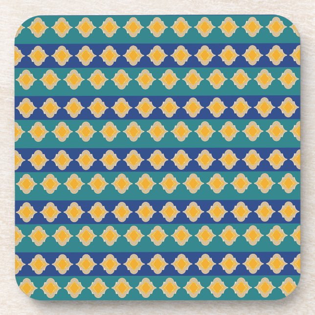 Posavasos Tonos de pavo real marroquíes (Frente)