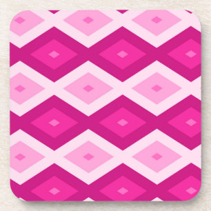 Posavasos Tonos del patrón de diamantes de fucsia