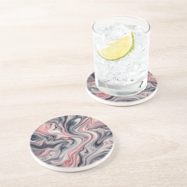 Posavasos Tonos Giratorios de Rosa, Gris y Blanco (Lado)