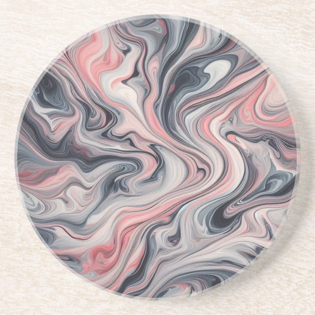Posavasos Tonos Giratorios de Rosa, Gris y Blanco (Frente)