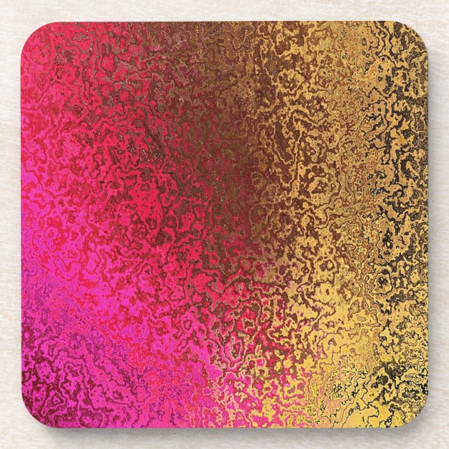 Posavasos Tonos rosados y dorados Abstract Cork Coaster (Frente)