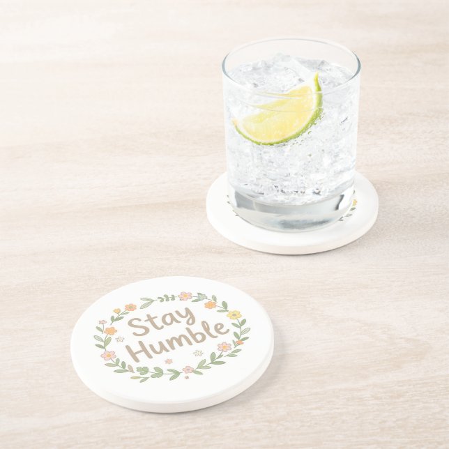 Posavasos Tonos terrosos humildes sobre blanco (Lado)