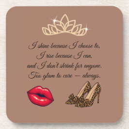 Posavasos Too Glam To Care – Chic Quote