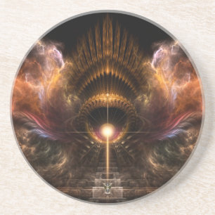 Posavasos Tormenta de viento arte fractal escayola de arena
