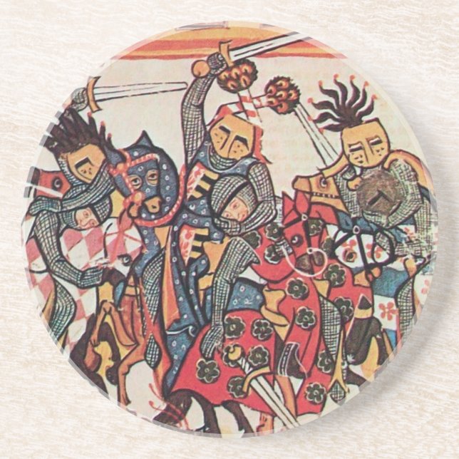 POSAVASOS TORNEO MEDIEVAL, LUCHA CONTRA CABALLEROS Y DAMAS (Frente)