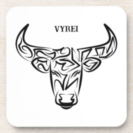 Posavasos Toro tribal negro y blanco/Ox