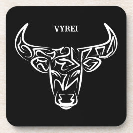 Posavasos Toro tribal negro y blanco/Ox