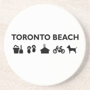 Posavasos Toronto Beach Iconos Monotone Black