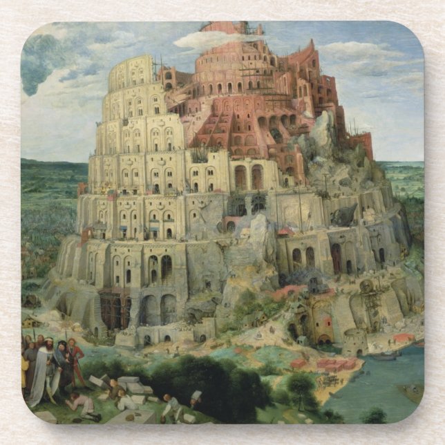 Posavasos Torre de Babel, 1563 (aceite en panel) (Frente)