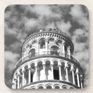 Posavasos Torre de Pisa Italia de inclinación blanca negra