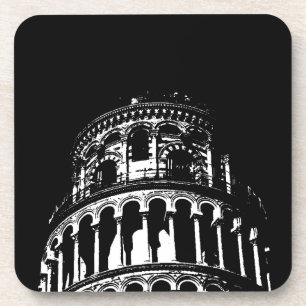 Posavasos Torre de Pisa Italia de inclinación blanca negra