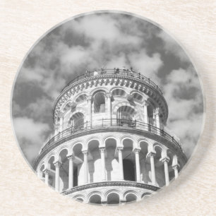 Posavasos Torre de Pisa Italia de inclinación blanca negra