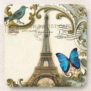 Posavasos torre Eiffel de París de los remolinos del azul