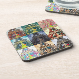 Posavasos Torre Eiffel, París, Francia Collage Set de montañ