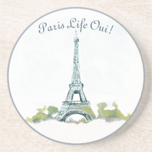 Posavasos Torre Eiffel Paris Pen y esbozo de acuarela de tin