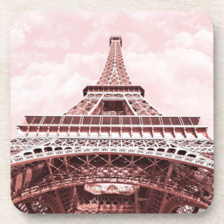 Posavasos Torre Eiffel rosada, práctico de costa del corcho