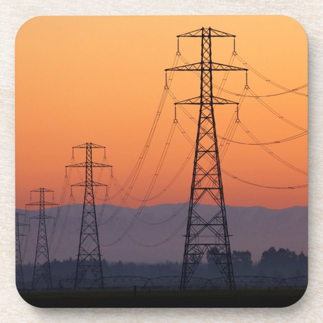 Posavasos Torres de Energía al Atardecer (Frente)
