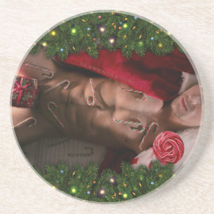 Posavasos Torso masculino de seis músculos abdominales desnu