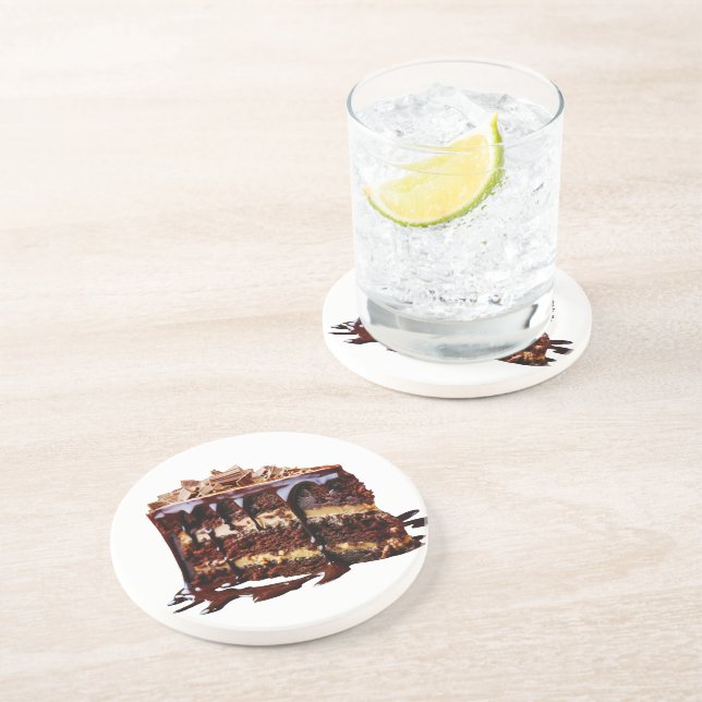 Posavasos Torta de chocolate de varias capas indulgente de S (Lado)
