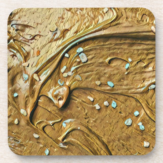 Posavasos Torta de helado de chocolate fundida rociando (Frente)