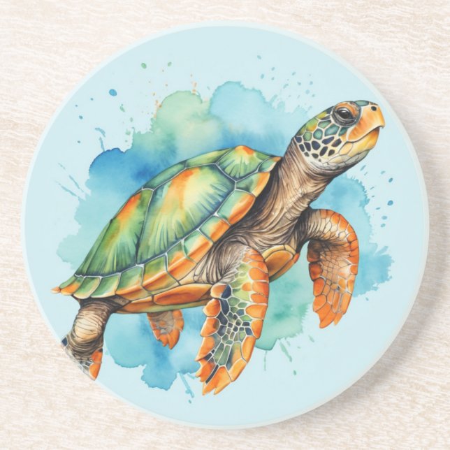 Posavasos Tortuga de pintura suave (Frente)
