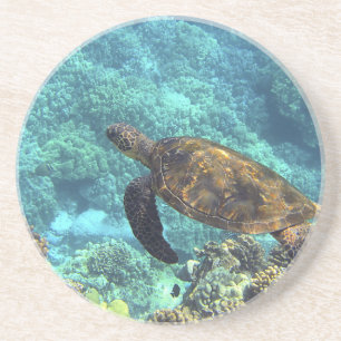 Posavasos tortuga en el mar