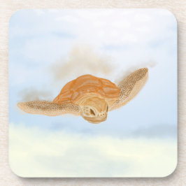 Posavasos Tortuga marina bajo el agua.