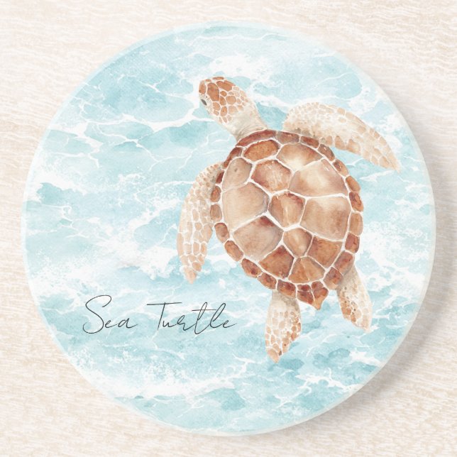 Posavasos Tortuga marina del océano (Frente)