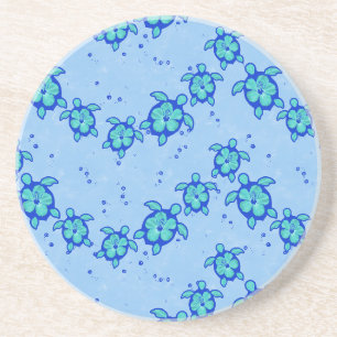 Posavasos Tortugas marinas de Hawái Honu Hibiscus