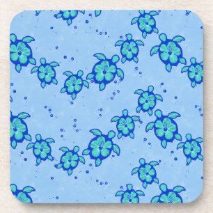 Posavasos Tortugas marinas de Hawái Honu Hibiscus