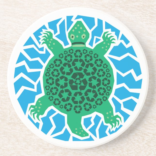 Posavasos Tortugas marinas, reciclaje (Frente)