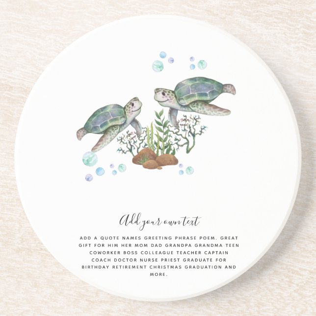 Posavasos TORTUGAS SEA personalizadas (Frente)