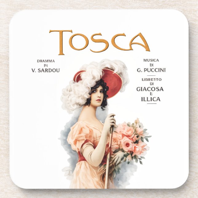 Posavasos Tosca Opera Vintage - Puccini Opera Poster Design (Frente)