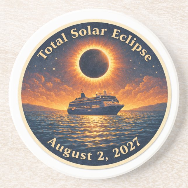 Posavasos Total Solar Eclipse August 2 2027 cruise ship  (Frente)