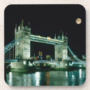 Posavasos Tower Bridge en Night, Londres, Inglaterra