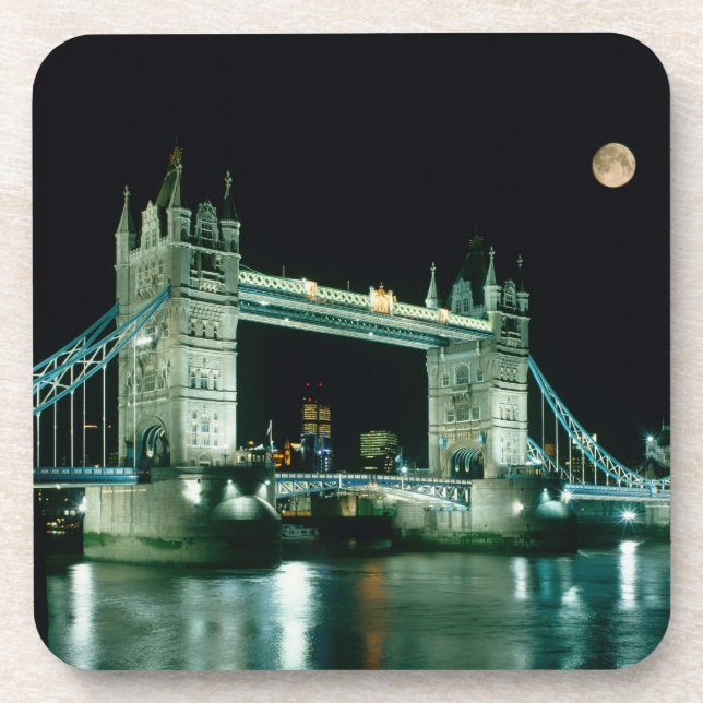 Posavasos Tower Bridge en Night, Londres, Inglaterra (Frente)