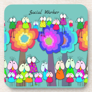 Posavasos Trabajador social Aves extravagantes Cubierta cer