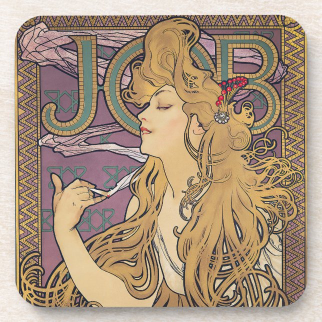 Posavasos Trabajo (1896) de Alphonse Mucha (Frente)