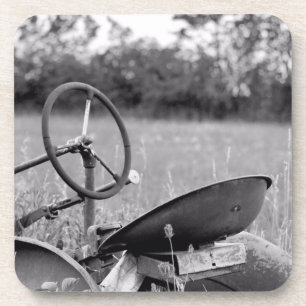 Posavasos Tractor antiguo en grano largo