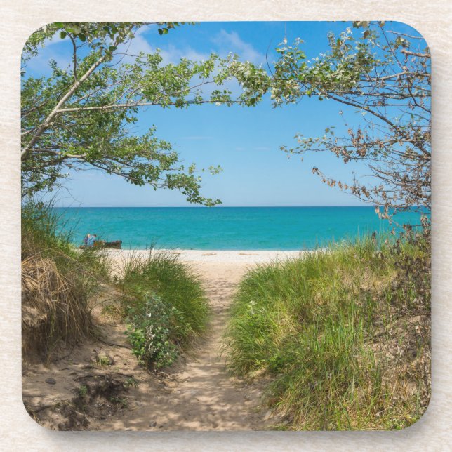 Posavasos Tranquilidad del lago Michigan (Frente)