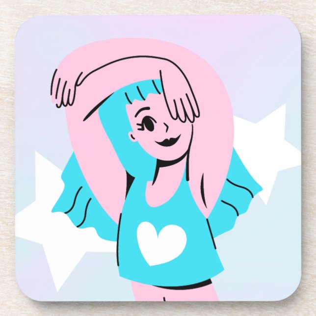 Posavasos trans art on hard plastic coaster (Frente)