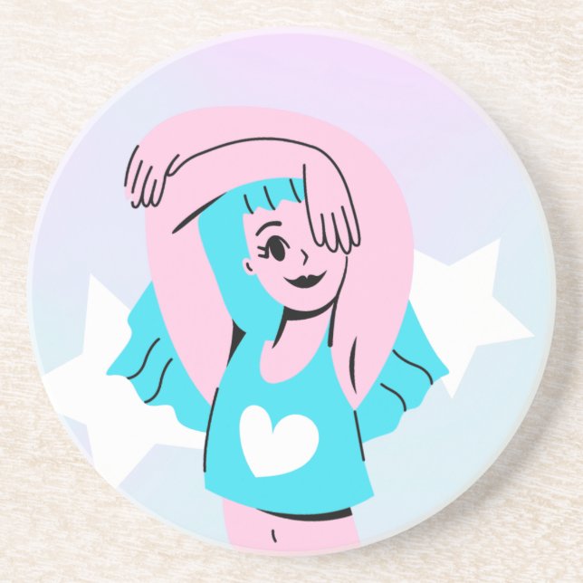 Posavasos trans art on sandstone coaster (Frente)