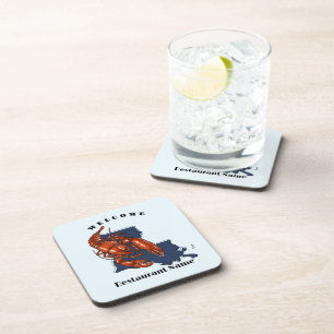 Posavasos Trato moderno cangrejo de río rojo Louisiana nombr