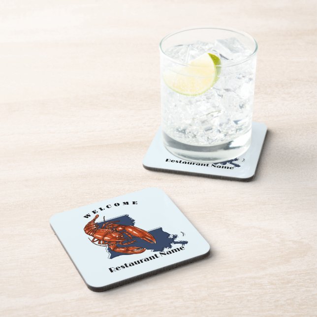 Posavasos Trato moderno cangrejo de río rojo Louisiana nombr (Lado Derecho)