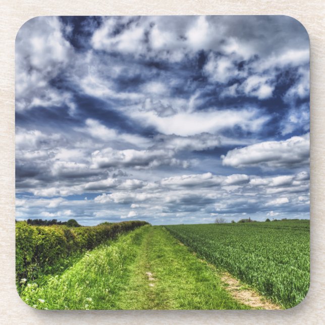 Posavasos Trayectoria Skyscape HDR de la granja (Frente)